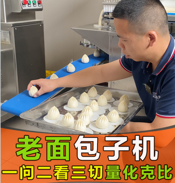 用仿手工包子机做老面包子，一闻、二看、三切谁能学会？